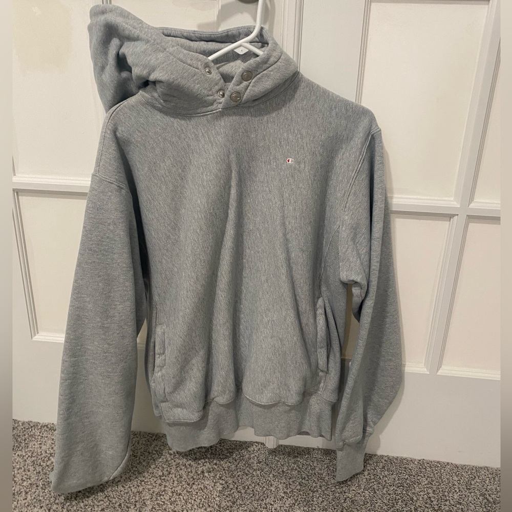 Reverse Weave Champion Hoodie Gray - image 1